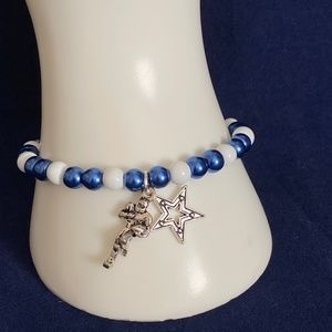 Dallas Cowboys Beaded Stretch Bracelet with Charm